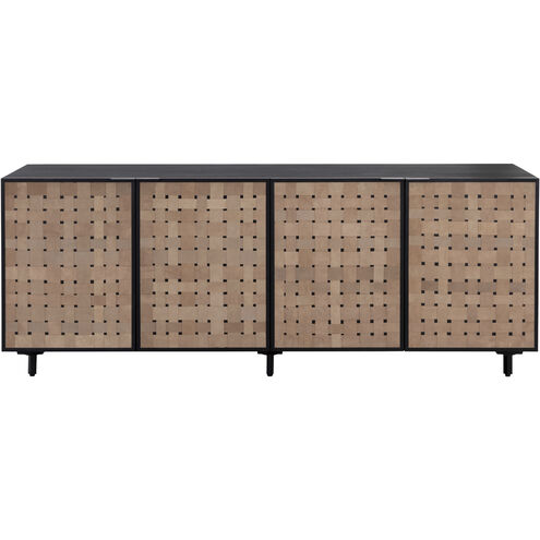 Omari 80 X 22 inch Suede Light Tan Leather Sideboard, Large